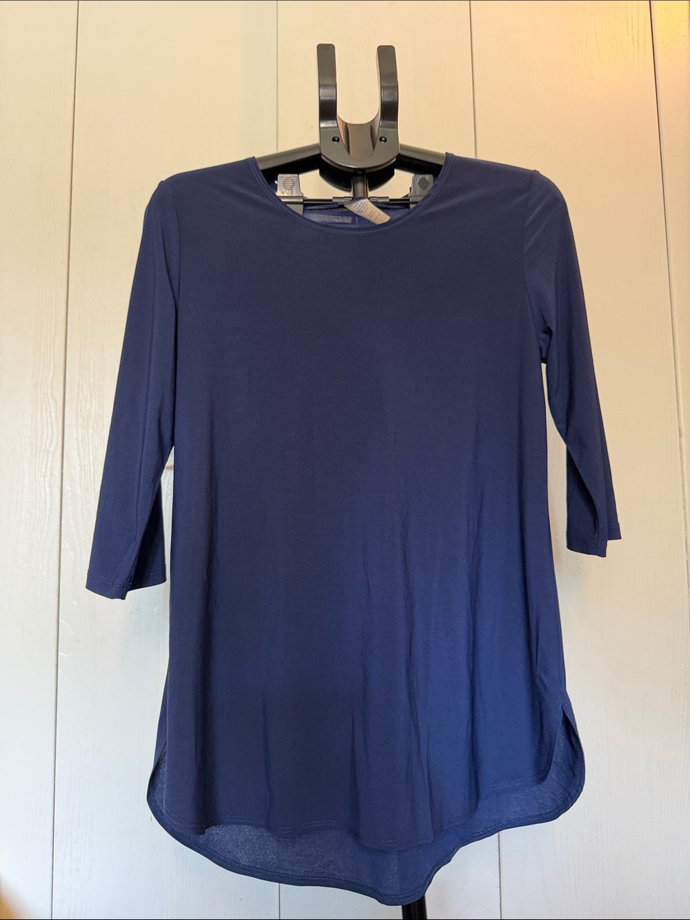 Women’s Navy 3/4 Sleeve Crewneck Top - Lightweight Everyday Tee